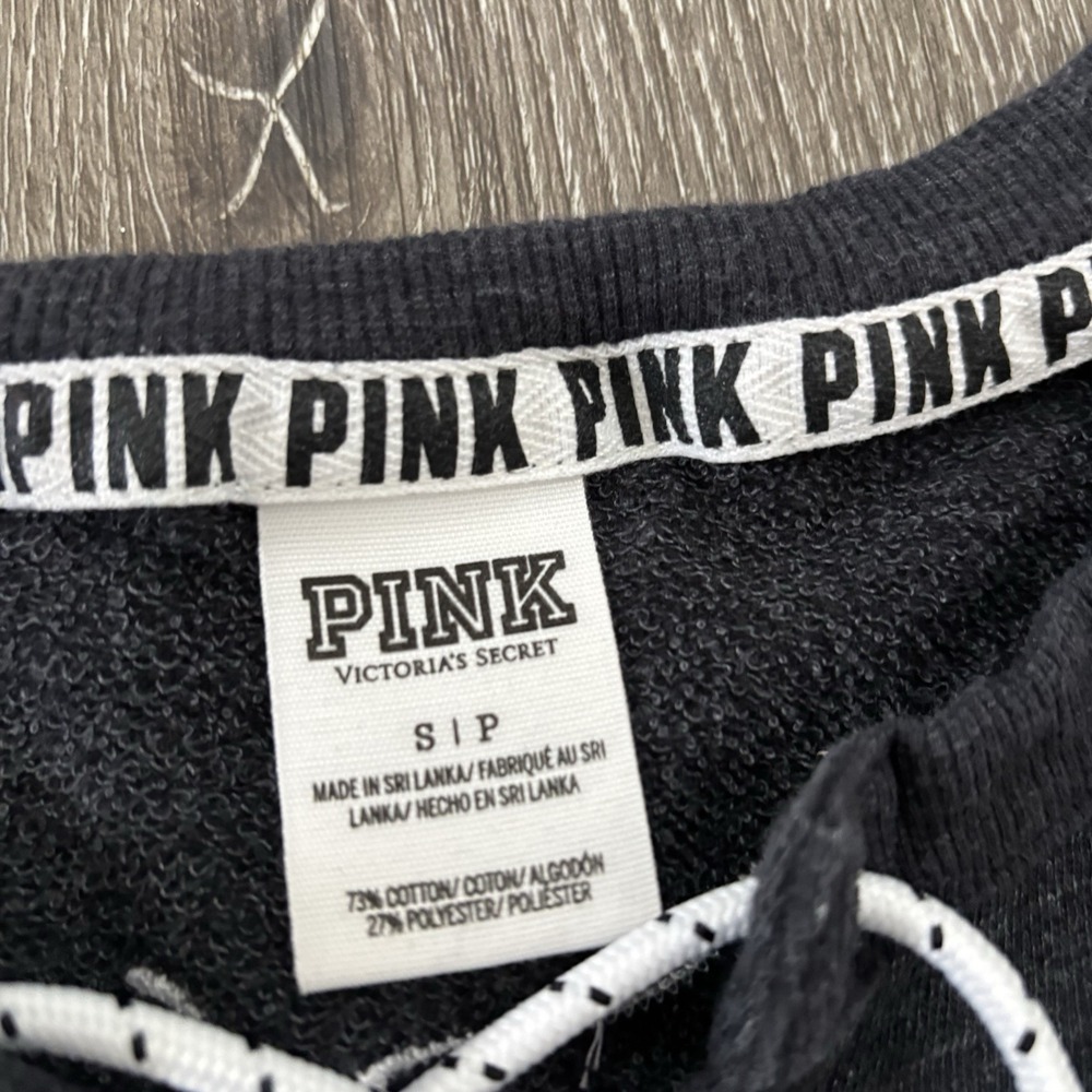 Victoria's Secret Pink Sweatshirt Women's S Lavender Gray Lace Up Pullover - Picture 3 of 9